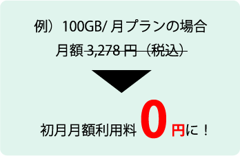 初月月額利用料無料特典